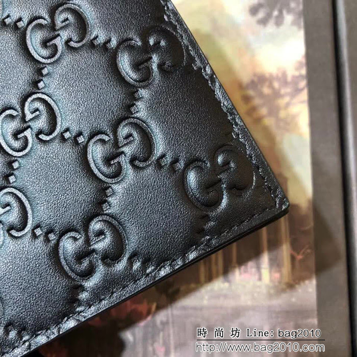GUCCI古馳 專櫃同步 牛皮壓花 男士雙折皮夾 365466 克壓花皮 WTG1937